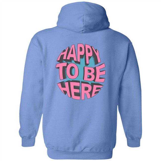 Limited Edition Space Zebra Merch Happy To Be Here Ice Blue Hoodie Limited Edition Space Zebra Merch Happy To Be Here Ice Blue Hoodie