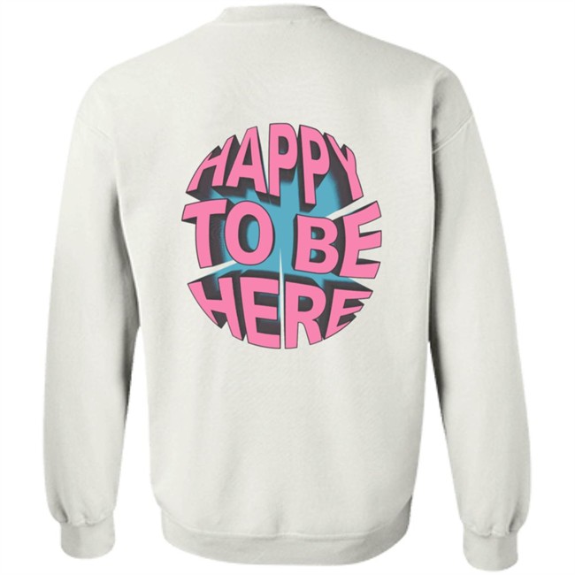 Limited Edition Space Zebra Merch Happy To Be Here Ice Blue Hoodie Limited Edition Space Zebra Merch Happy To Be Here Ice Blue Hoodie