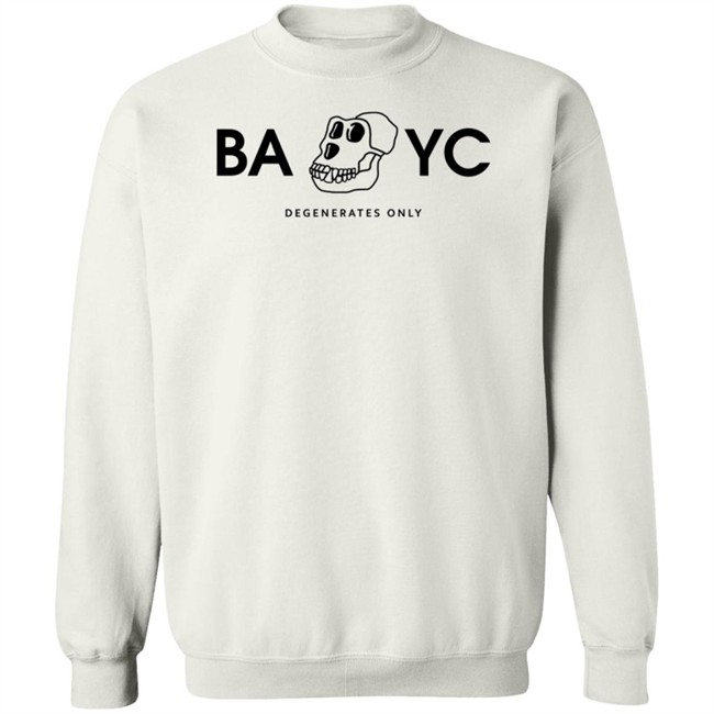 Bored Ape Yacht Club Bayc Degenerates Only Shirt Trapphone Eth Bored Ape Yacht Club Bayc Degenerates Only Shirt Trapphone Eth