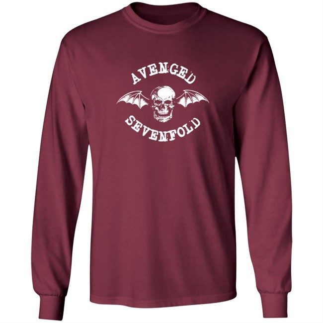 Avenged Sevenfold Merch Classic Deathbat Long Sleeve Tee Avenged Sevenfold Merch Classic Deathbat Long Sleeve Tee