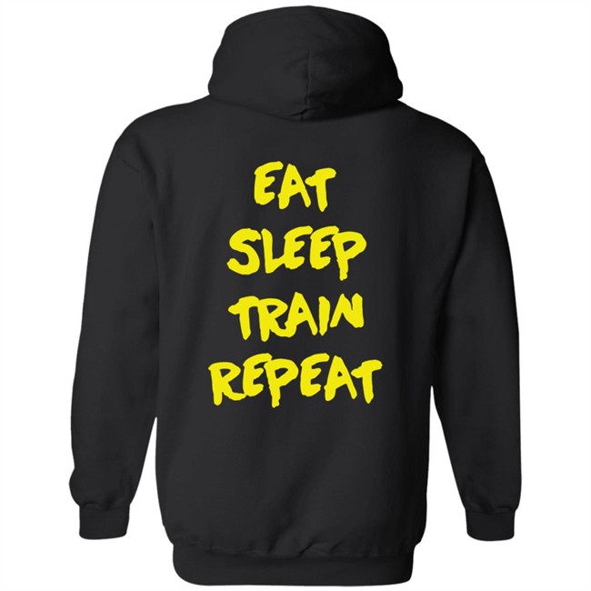10X Athletic Merch Eat Sleep Train Repeat Yellow Hoodie 10X Athletic Merch Eat Sleep Train Repeat Yellow Hoodie