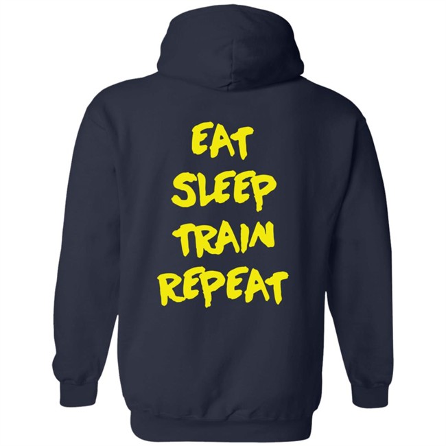 10X Athletic Merch Eat Sleep Train Repeat Yellow Hoodie 10X Athletic Merch Eat Sleep Train Repeat Yellow Hoodie