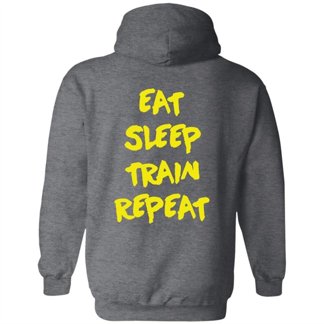 10X Athletic Merch Eat Sleep Train Repeat Yellow Hoodie 10X Athletic Merch Eat Sleep Train Repeat Yellow Hoodie