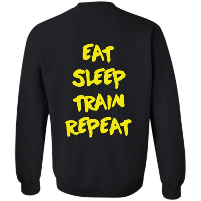10X Athletic Merch Eat Sleep Train Repeat Yellow Hoodie 10X Athletic Merch Eat Sleep Train Repeat Yellow Hoodie