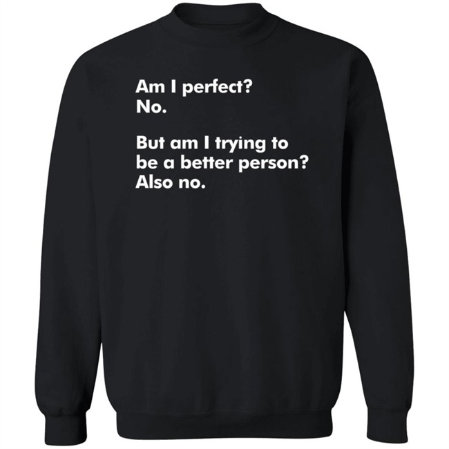 Am I Perfect No But Am I Trying To Be A Better Person Also No T Shirt Peyton Storm Am I Perfect No But Am I Trying To Be A Better Person Also No T Shirt Peyton Storm