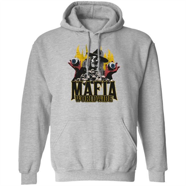 Mafia Worldwide Merch Skulls On Fire Tee Shirt Mafia Worldwide Merch Skulls On Fire Tee Shirt