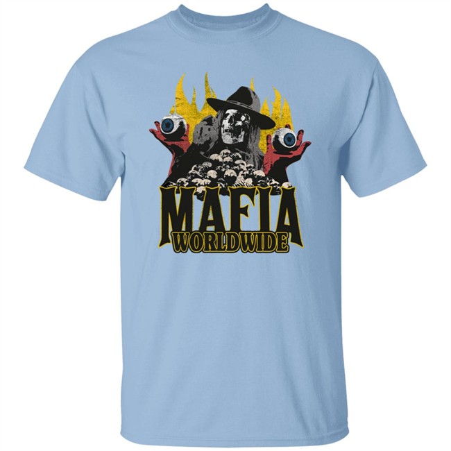 Mafia Worldwide Merch Skulls On Fire Tee Shirt Mafia Worldwide Merch Skulls On Fire Tee Shirt