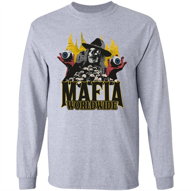 Mafia Worldwide Merch Skulls On Fire Tee Shirt Mafia Worldwide Merch Skulls On Fire Tee Shirt
