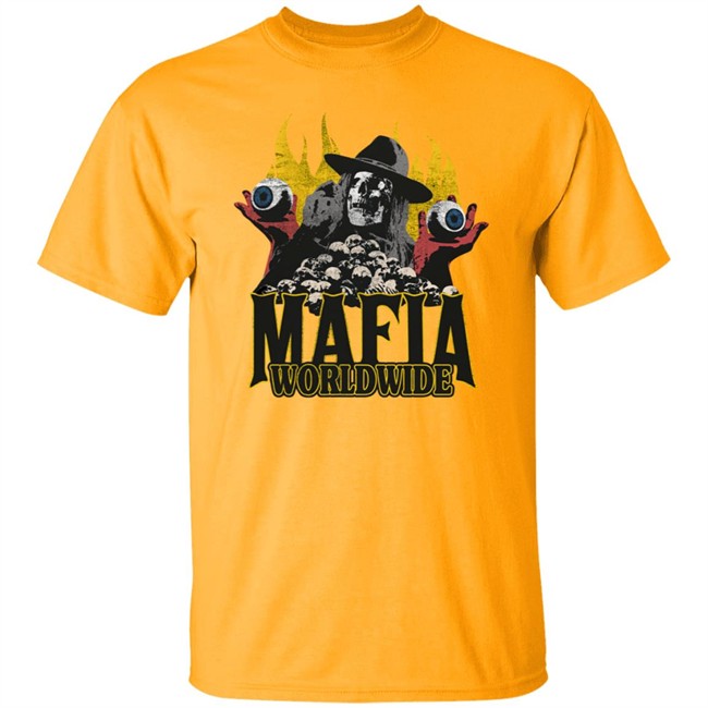 Mafia Worldwide Merch Skulls On Fire Tee Shirt Mafia Worldwide Merch Skulls On Fire Tee Shirt