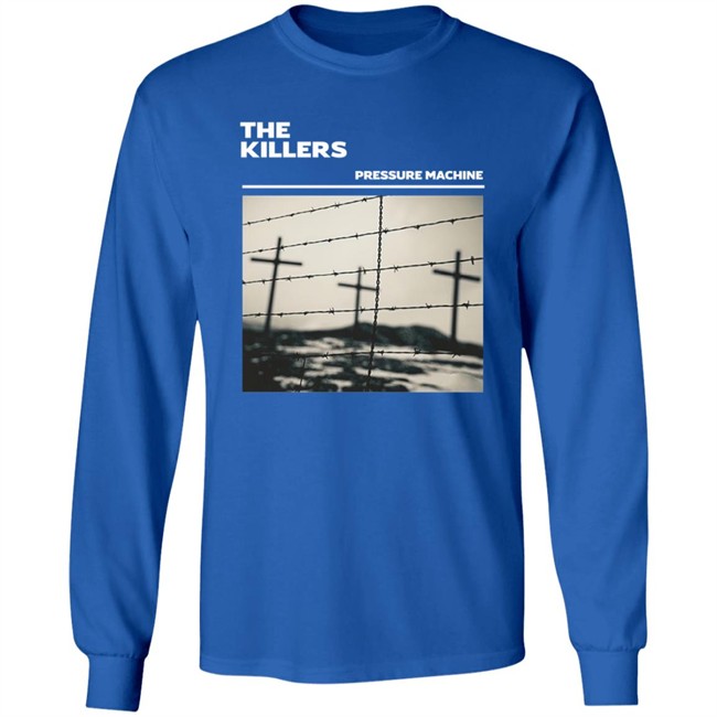 The Killers Music Shop Merch Pressure Machine Barbed Wire Black T Shirt The Killers Music Shop Merch Pressure Machine Barbed Wire Black T Shirt