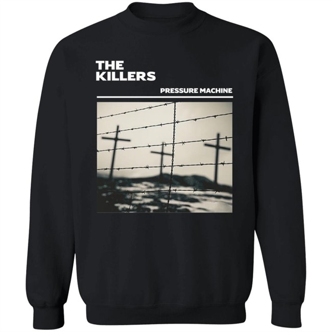 The Killers Music Shop Merch Pressure Machine Barbed Wire Black T Shirt The Killers Music Shop Merch Pressure Machine Barbed Wire Black T Shirt