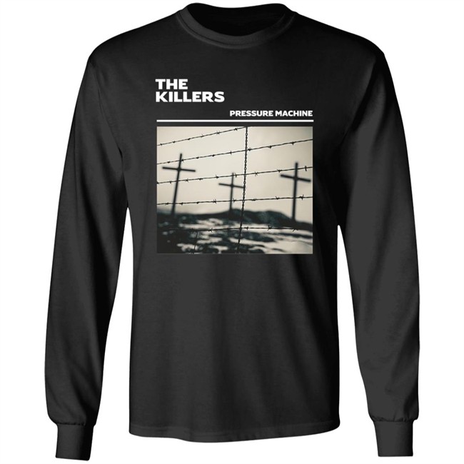 The Killers Music Shop Merch Pressure Machine Barbed Wire Black T Shirt The Killers Music Shop Merch Pressure Machine Barbed Wire Black T Shirt