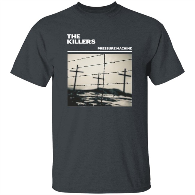 The Killers Music Shop Merch Pressure Machine Barbed Wire Black T Shirt The Killers Music Shop Merch Pressure Machine Barbed Wire Black T Shirt
