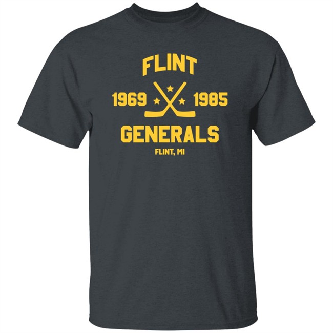 Vintage Ice Hockey Merchandise Flint Generals Dated T Shirt Flint Generals 1969 1985 Vintage Ice Hockey Merchandise Flint Generals Dated T Shirt Flint Generals 1969 1985
