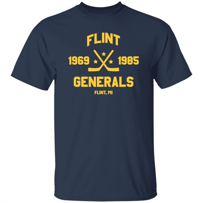 Vintage Ice Hockey Merchandise Flint Generals Dated T Shirt Flint Generals 1969 1985 Vintage Ice Hockey Merchandise Flint Generals Dated T Shirt Flint Generals 1969 1985