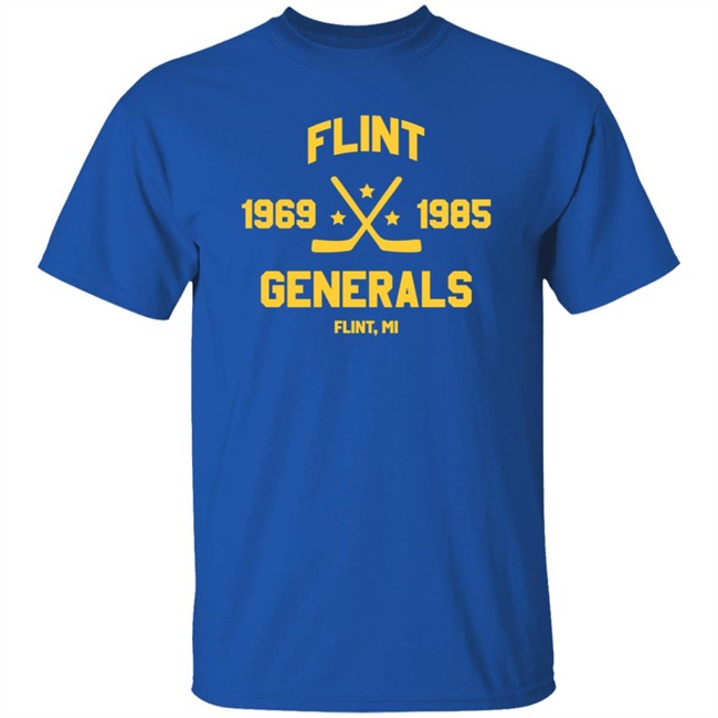Vintage Ice Hockey Merchandise Flint Generals Dated T Shirt Flint Generals 1969 1985 Vintage Ice Hockey Merchandise Flint Generals Dated T Shirt Flint Generals 1969 1985