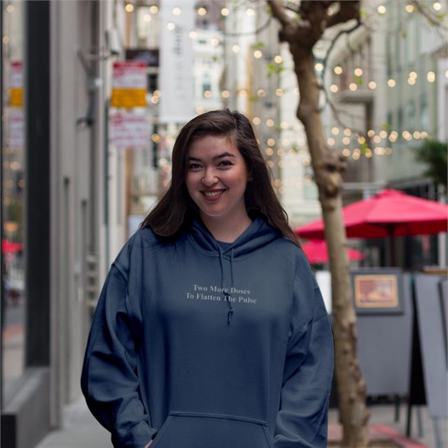Parody Apparel Merch Two More Doses To Flatten The Pulse Sweatshirt Petrified Covid Parent