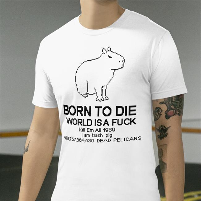 Born To Die Capybara Hooded Sweatshirt Tofu Pixel