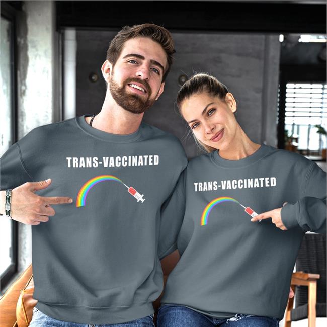 Trans-Vaccinated Rainbow Shirt Alex Strenger Black Trans-Vaccinated Rainbow Hoodie