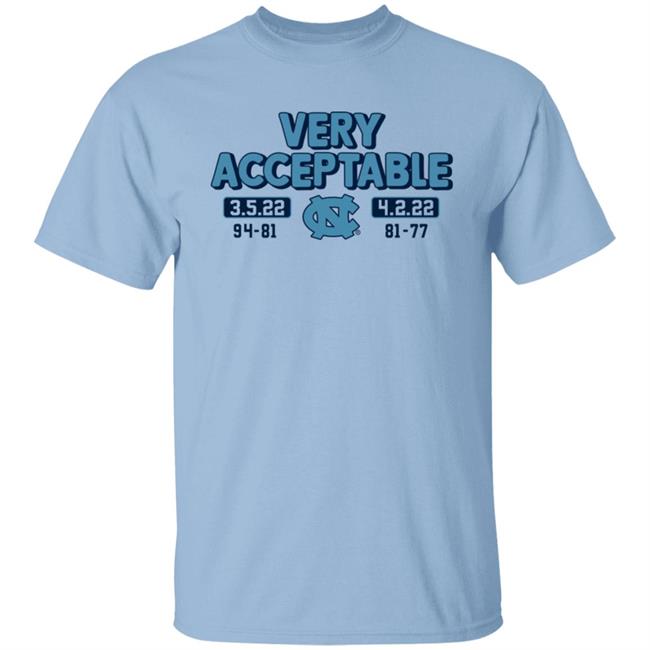 North Carolina Basketball Very Acceptable 3.5.22 4.2.22 94-81 81-77 Shirt Breaking T North Carolina Basketball Very Acceptable 3.5.22 4.2.22 94-81 81-77 Shirt Breaking T