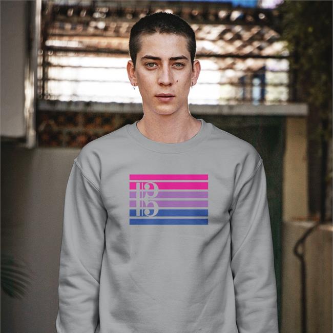Threatening Music Notation Bisexual And Alto Clef Bi Flag Long Sleeve