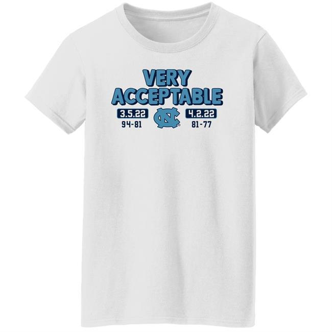 North Carolina Basketball Very Acceptable 3.5.22 4.2.22 94-81 81-77 Shirt Breaking T North Carolina Basketball Very Acceptable 3.5.22 4.2.22 94-81 81-77 Shirt Breaking T