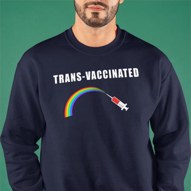 Trans-Vaccinated Rainbow Shirt Alex Strenger Black Trans-Vaccinated Rainbow Long Sleeve T Shirt