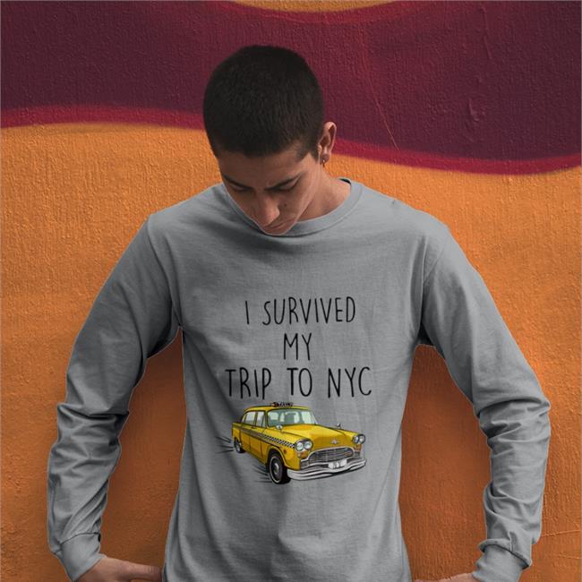 I Survived My Trip To Nyc Yellow Car Taxi Long Sleeve