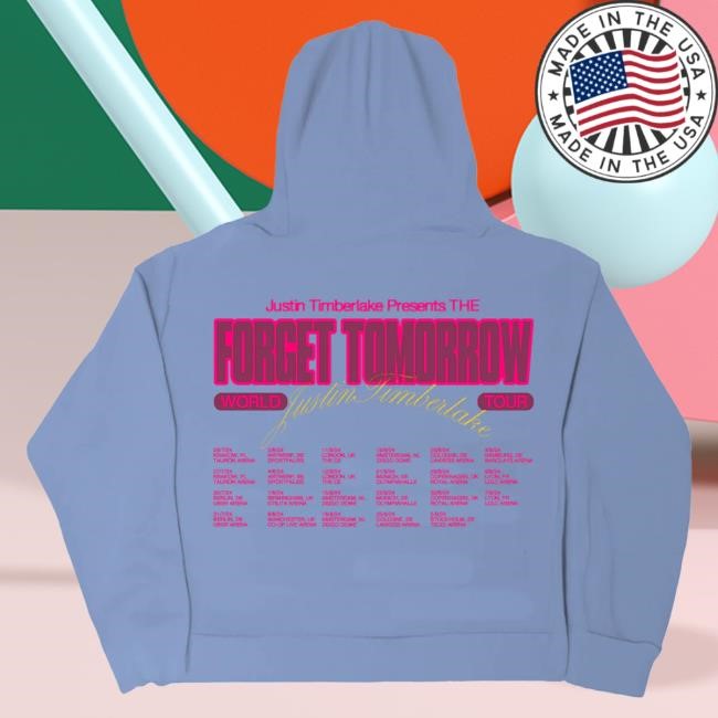 Official Justin Timberlake Merch Store Justin Timberlake Forget Tomorrow Blue Hoodie