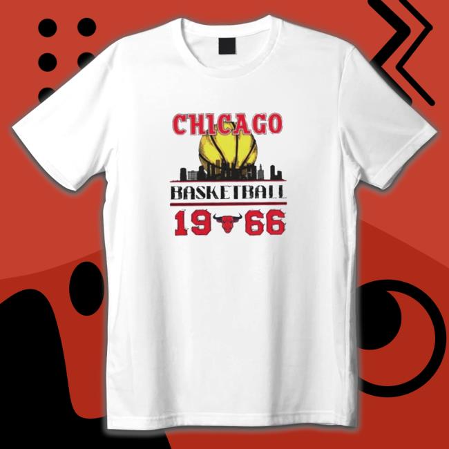 Chicago Bulls Basketball 1966 Skyline Vintage Hooded Sweatshirt