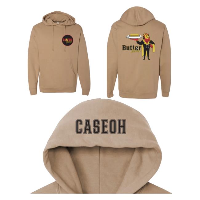 Official Caseoh Game Merch Caseoh Games Butter Butler Sweatshirt Sandstone Caseohgames