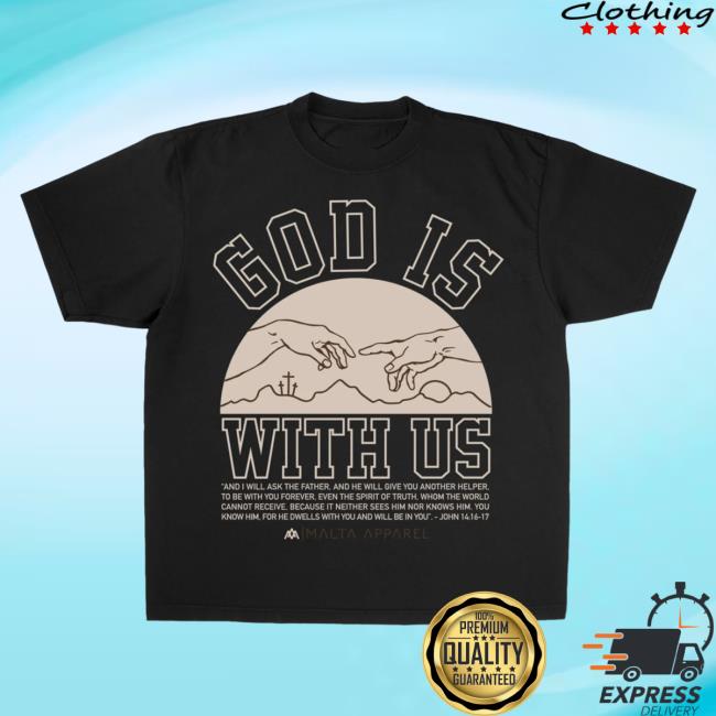 Official Malta Apparel Clothing ‘God Is With Us’ Heavyweight Garment-Dyed Shirt