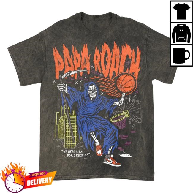 Official Papa Roach Merch Shop Dunk Madness Tee Shirt (Mineral Black)