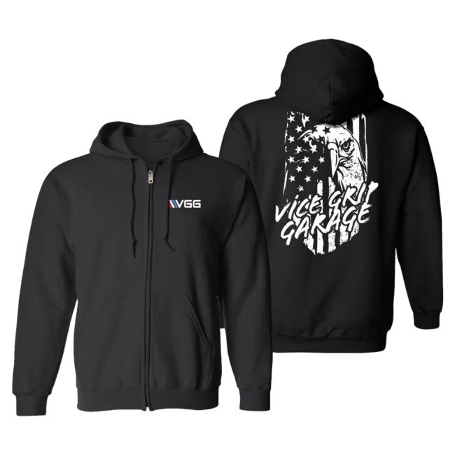 Official Vice Grip Garage Vgg Merch Zip up Eagle Hooded Sweatshirt