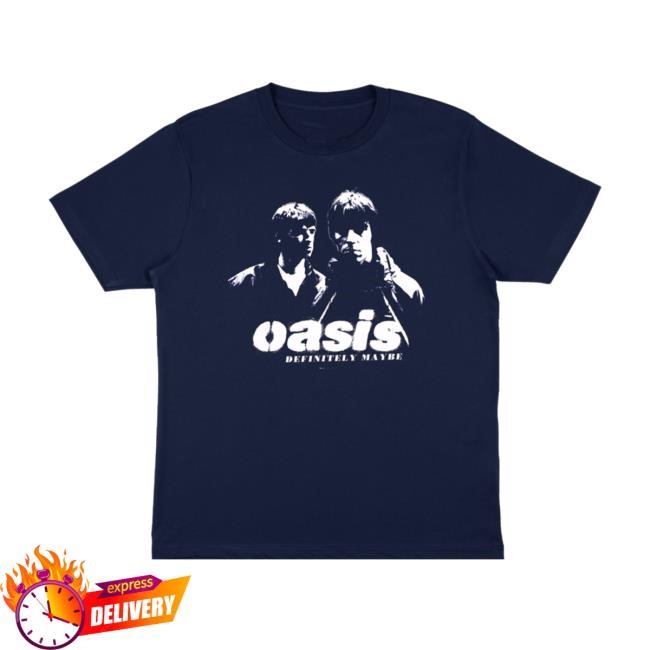 Oasis Merch Photo Stencil Navy T Shirt Oasis Shop