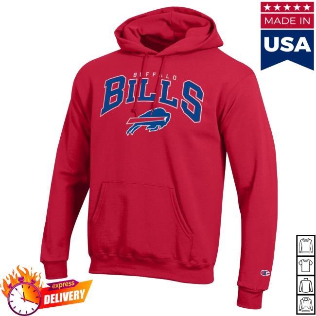 Red Buffalo Bills Champion Arch Over Layer Buffalo Bills Champion Red Stadium Travel Hood