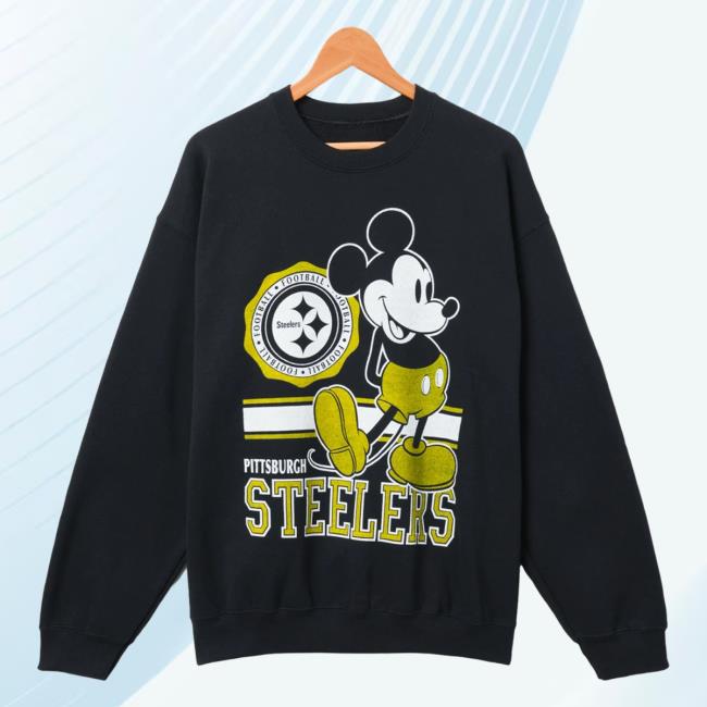 Official Junk Food Apparel Clothing Store Shop Junkfoodclothing Pittsburgh Steelers Footbal Logo Mickey Mouse Sweatshirt