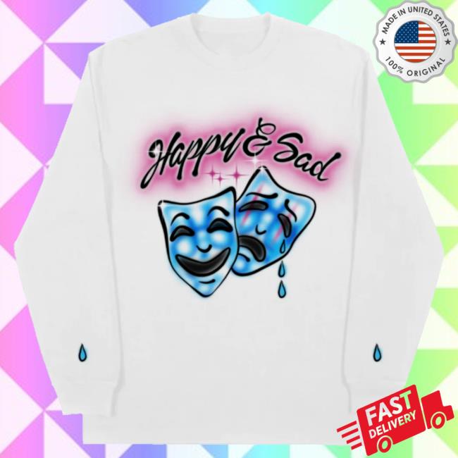 Official Kacey Musgraves Merch Store KaceyMusgraves Happy & Sad Airbrush Long-Sleeve Kacey Musgraves Apparel Clothing Shop