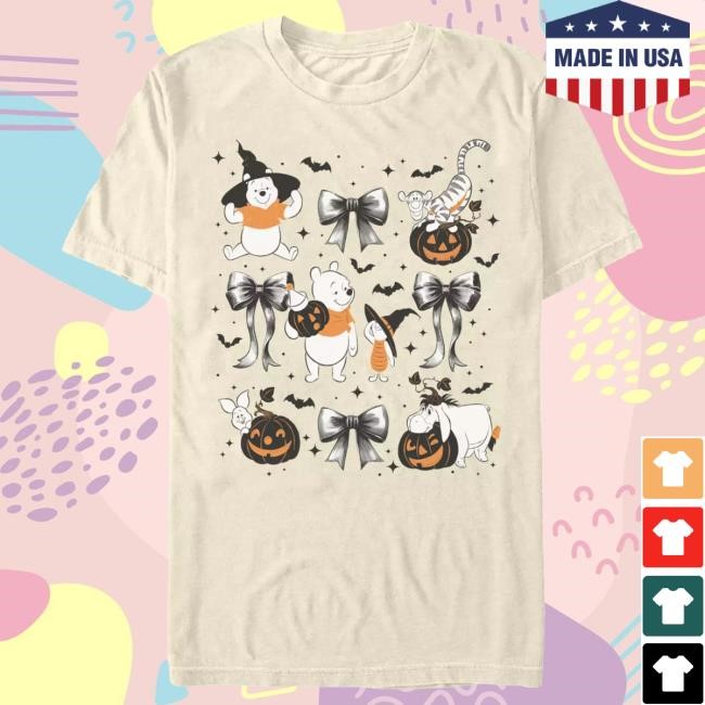 Official Disney Winnie the Pooh and Pals Halloween ''Bows'' Tee for Adults