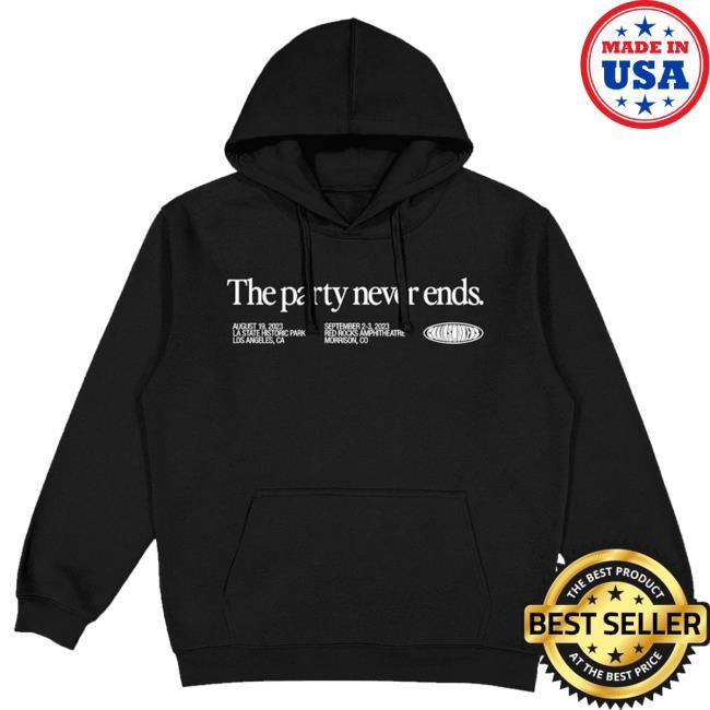 Official The Chainsmokers Merch The Chainsmokers The Party Never Ends - Black Tees