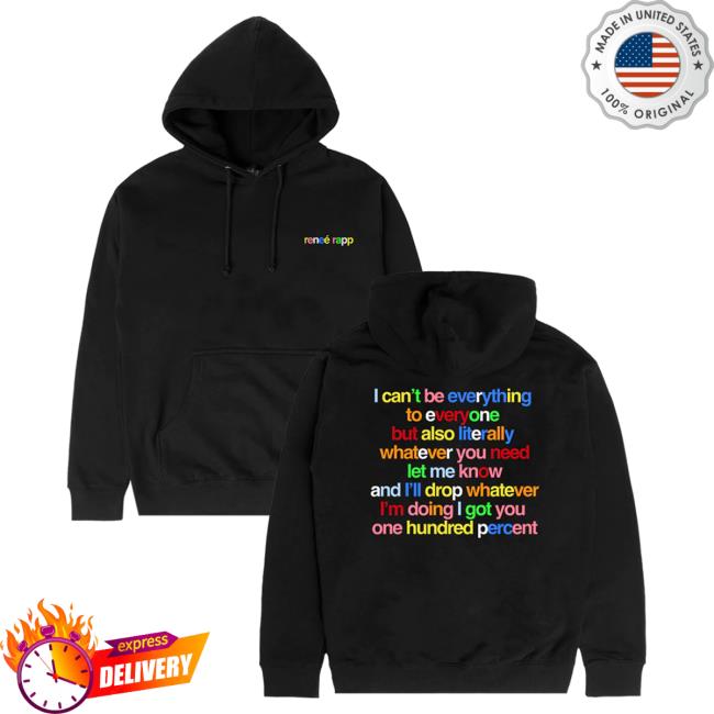 Official Renee Rapp Merch Store Reneé Rapp Everything To Everyone Pull Over Hoodie Black Renee Rapp Clothing Shop ReneeRapp
