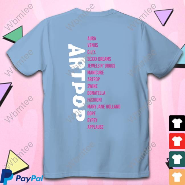 Lady Gaga Shop Merch Artpop Tracklist Tee Shirt Official Lady Gaga Artpop Tracklist Longsleeve T-Shirt