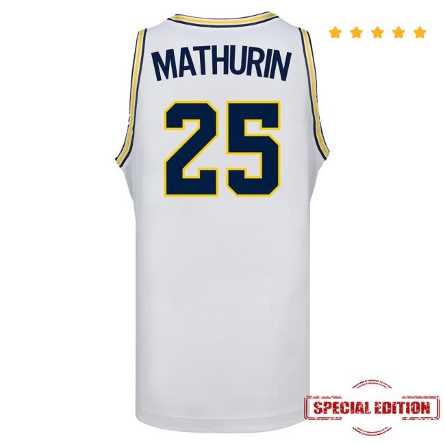Michigan Wolverines #25 McKenzie Mathruin Student Athlete White Women's Basketball Jersey Shirts The M Den Shop Official