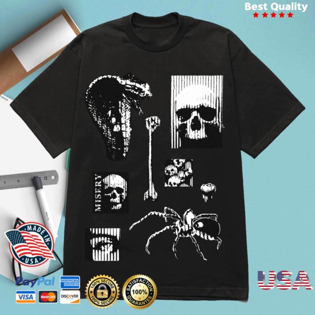 Official Misery Worldwide Phobia Graphic Print Black Tee Shirt