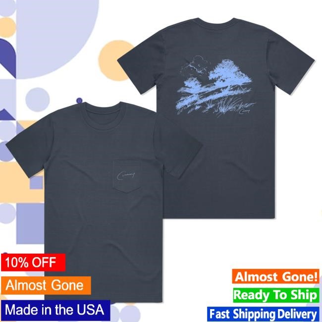 Official Caamp Merch Rolling Hills Sketch Pocket New Shirt