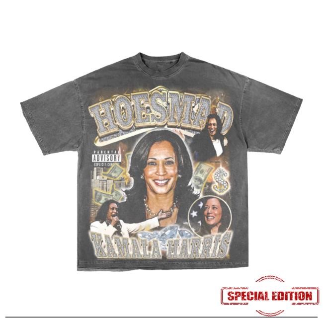 Official Hoesmad Merch Shop Kamala Harris 2024 Rap Essential T Shirt (Vintage Grey)