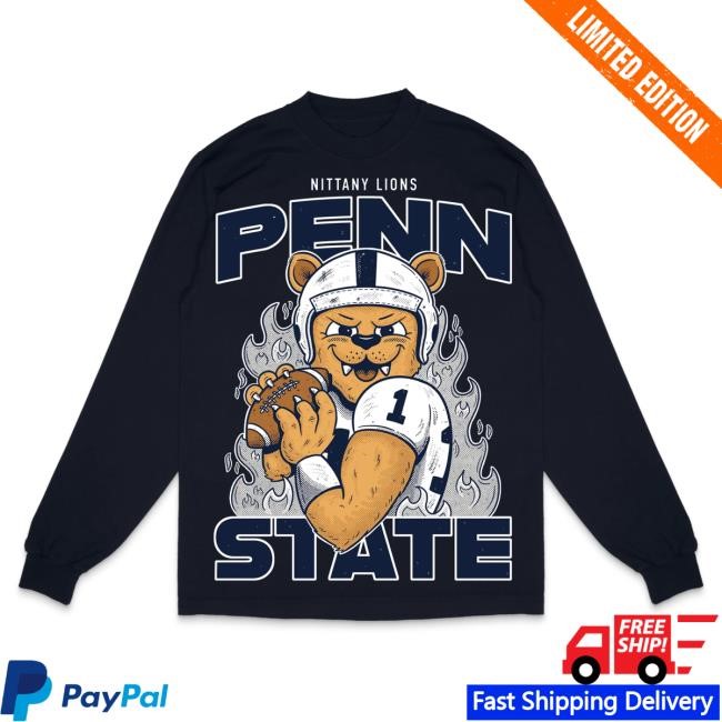 Official Kiwiclo Nittany Lion Mascot Long Sleeve T-Shirt Navy