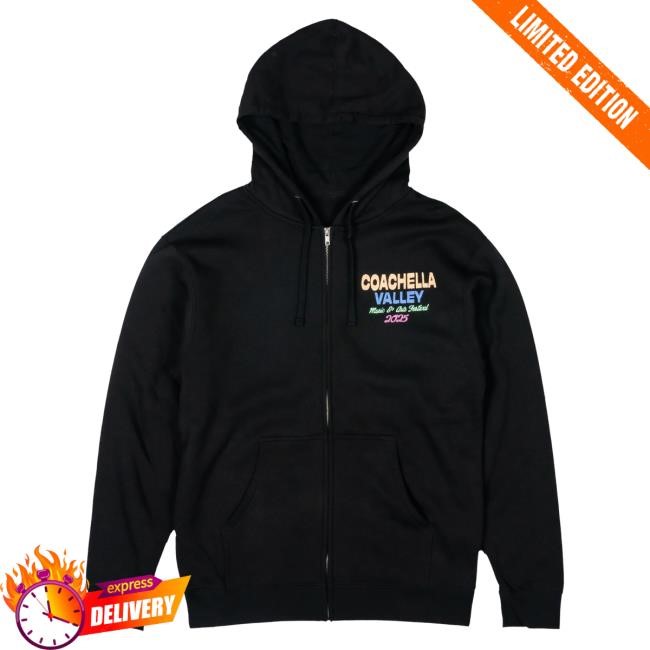 Coachella Merch Store Painted Skies Lineup Zip Hood