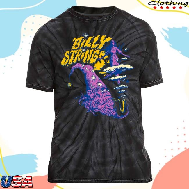 Official Billy Strings Merch Store Shop Billy Strings Wizard Head Tie Dye Popover Shirt (Maarten Donders)