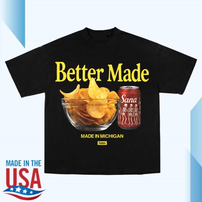 Official Sana Detroit Merch Sana Chips And Coke Shirts - Black